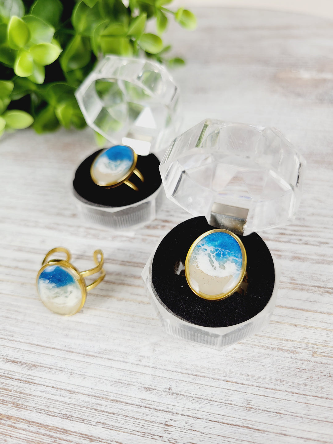 Kristi Scott Art, Resin Shoreline Adjustable Rings