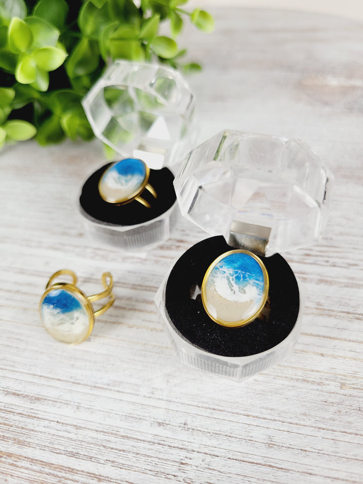 Kristi Scott Art, Resin Shoreline Adjustable Rings