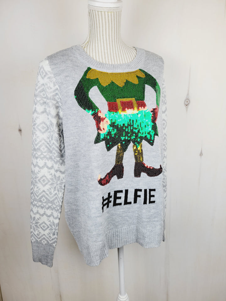 GEORGE #ELFIE SEQUINED SWEATER LADIES LARGE PRE-LOVED