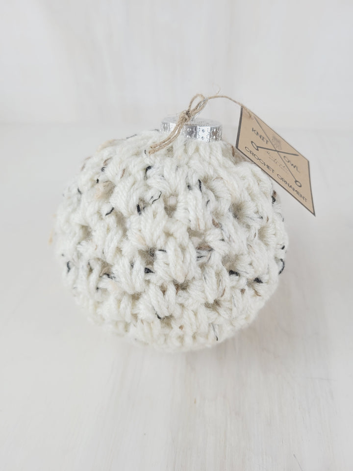 Knit Owl, Large Crochet Ball Ornaments