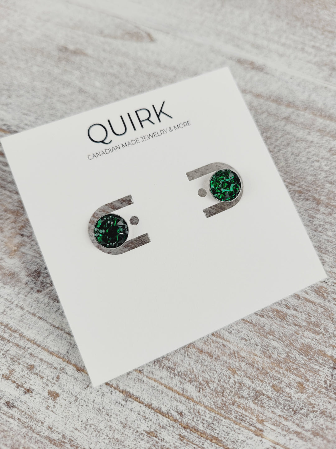 Quirk Handmade Jewelry, Glitter & Druzy Stud Earrings