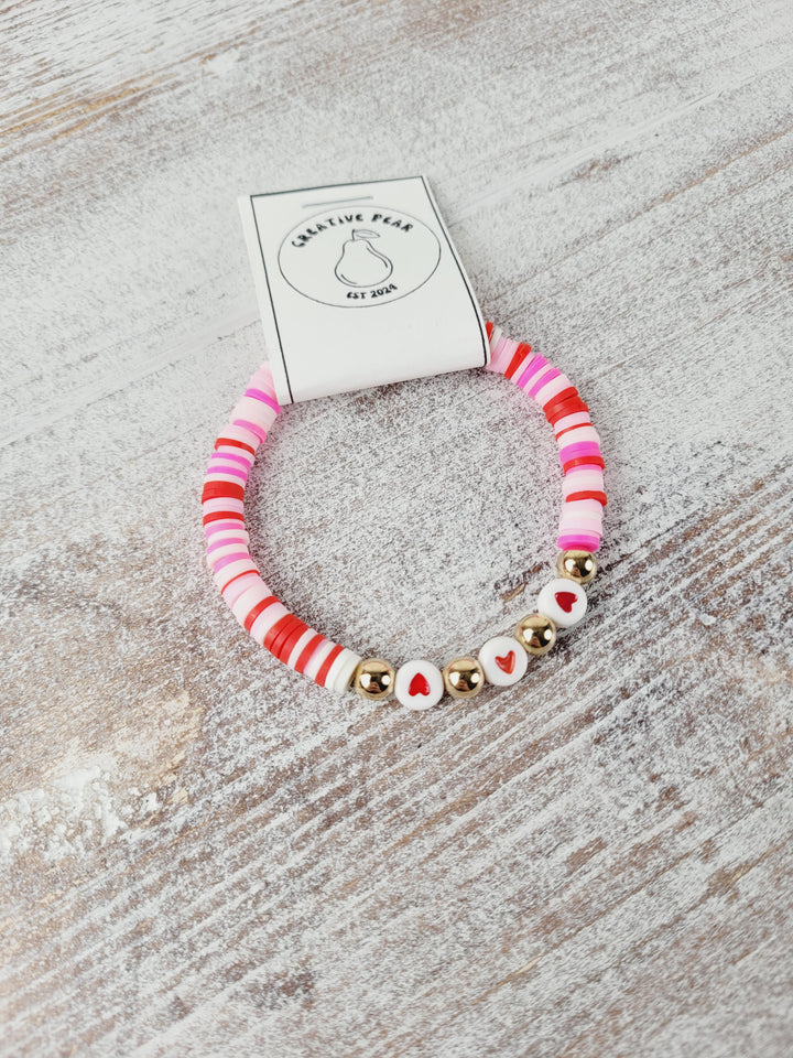 Creative Pear, Letterbead Clay Bracelets -Valentines Collection