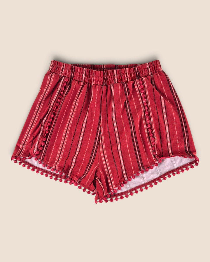 Pre-Loved Ardene Red Patterned Shorts Ladies Medium | Betty’s Marketplace
