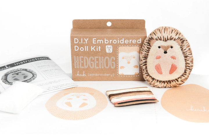 Kiriki Press, DIY Embroidered Doll Kit - Hedgehog