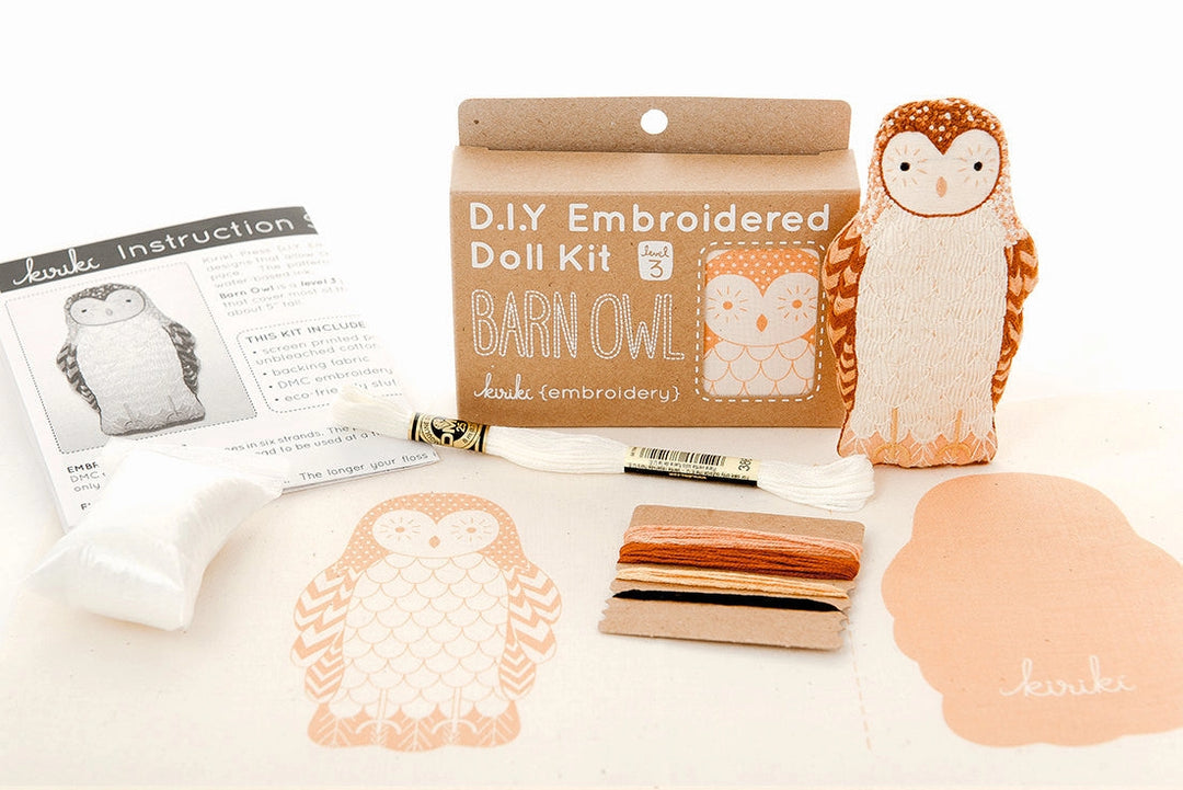 Kiriki Press, DIY Embroidered Doll Kit - Barn Owl