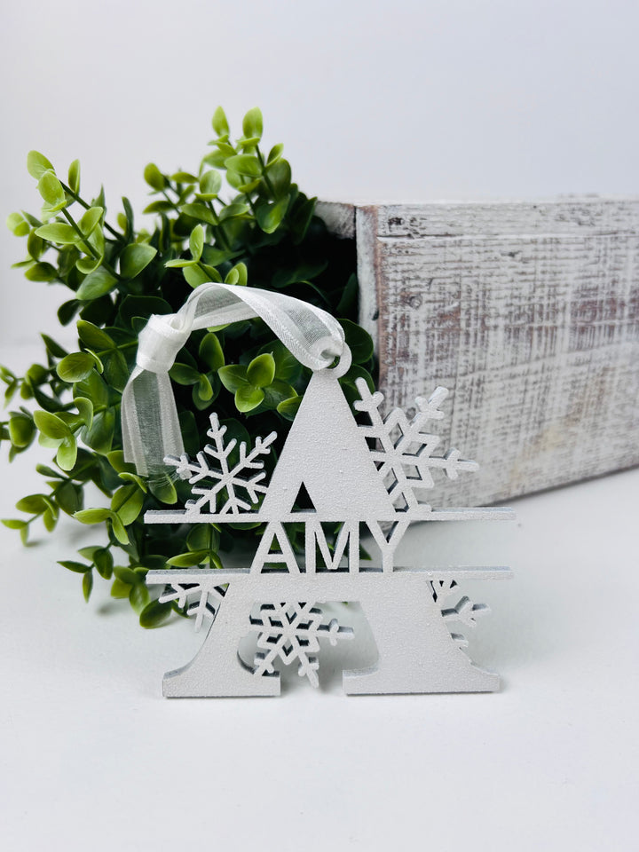 Rough Cut Dezigns, Snowflake Name Ornaments