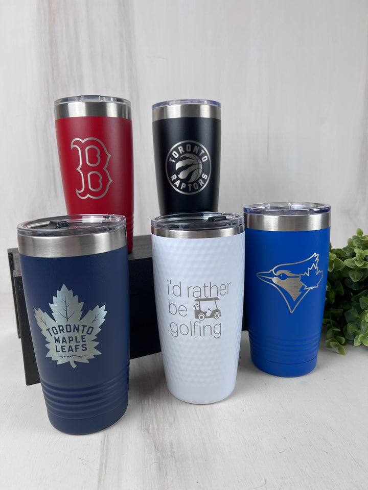 Rough Cut Dezigns, 20oz Engraved Tumblers, Sports Designs