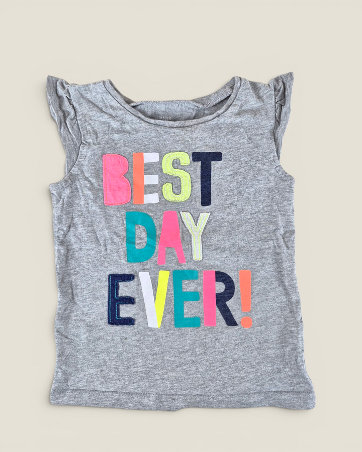 Pre-Loved Carter's Grey "Best Day Ever" Top Girls 4Y | Betty’s Marketplace