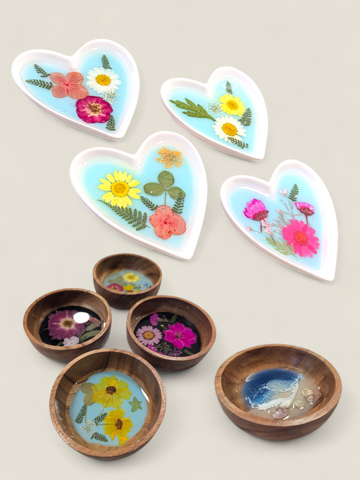 Kristi Scott Art, Pressed Flower Ring Bowls & Dishes