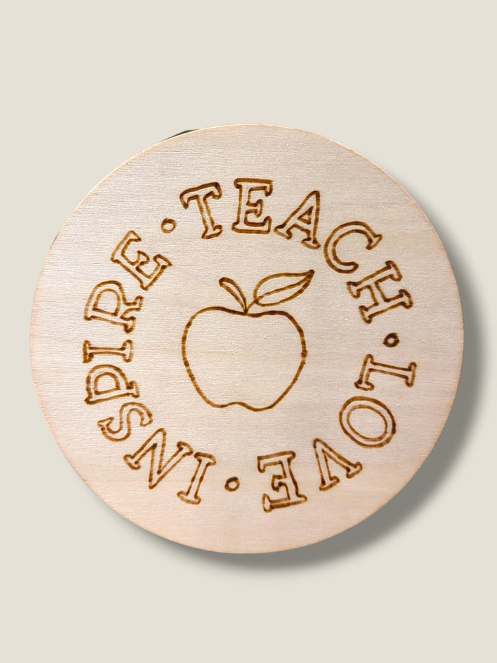 Marked In Wood, Wood Burnt Cork Backed Coasters