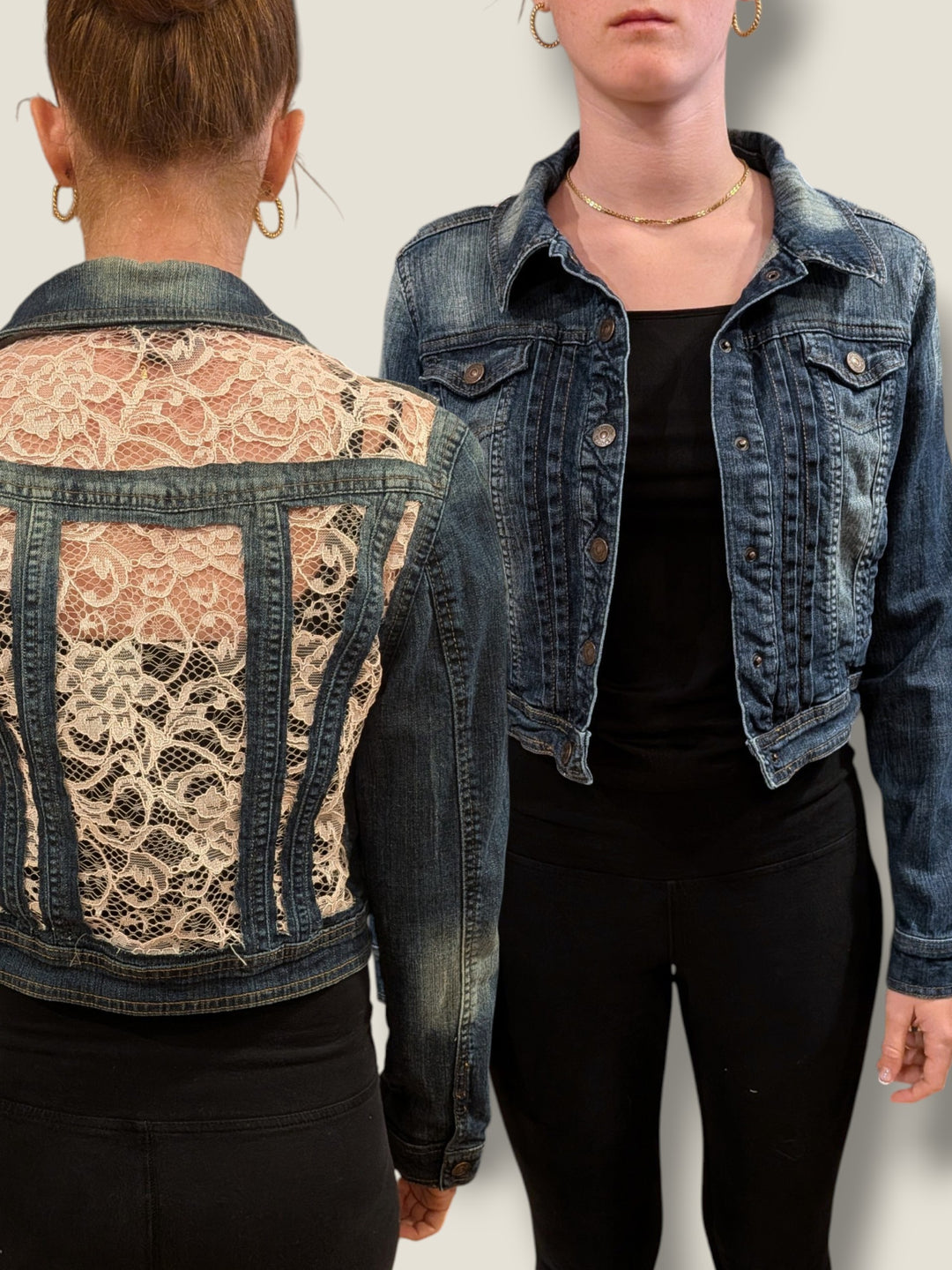 Stitch,  Loop, Create, Repeat, Repurposed Upcycled Denim Jackets