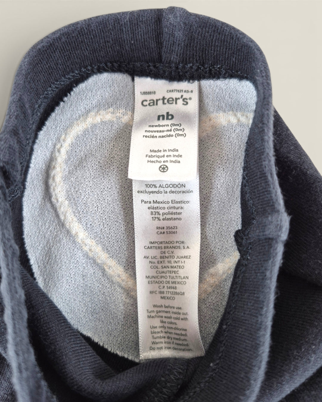Pre-Loved Carter's Black Pants With Heart Bum NB | Betty’s Marketplace