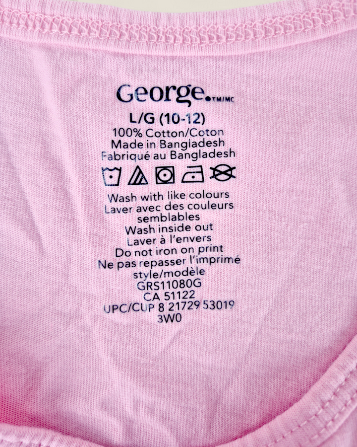 Pre-Loved George "Good Vibes" Pink Tank Top Girls 10-12Y | Betty’s Marketplace
