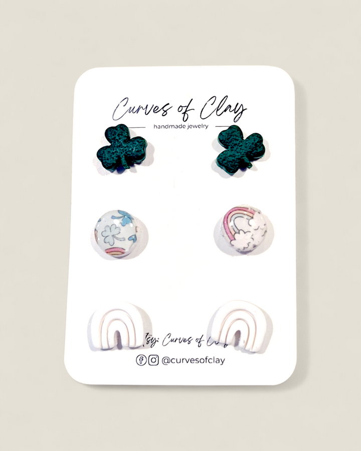 Curves of Clay, St. Patrick's Day Earrings