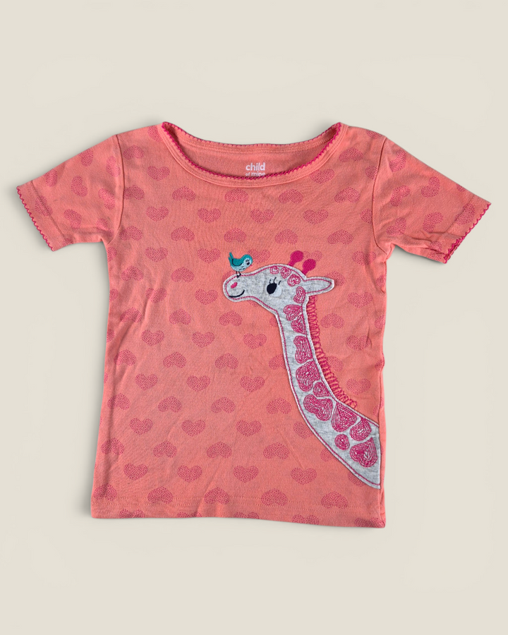 Pre-Loved Child Of Mine Coral Giraffe Tee Girls 5Y | Betty’s Marketplace