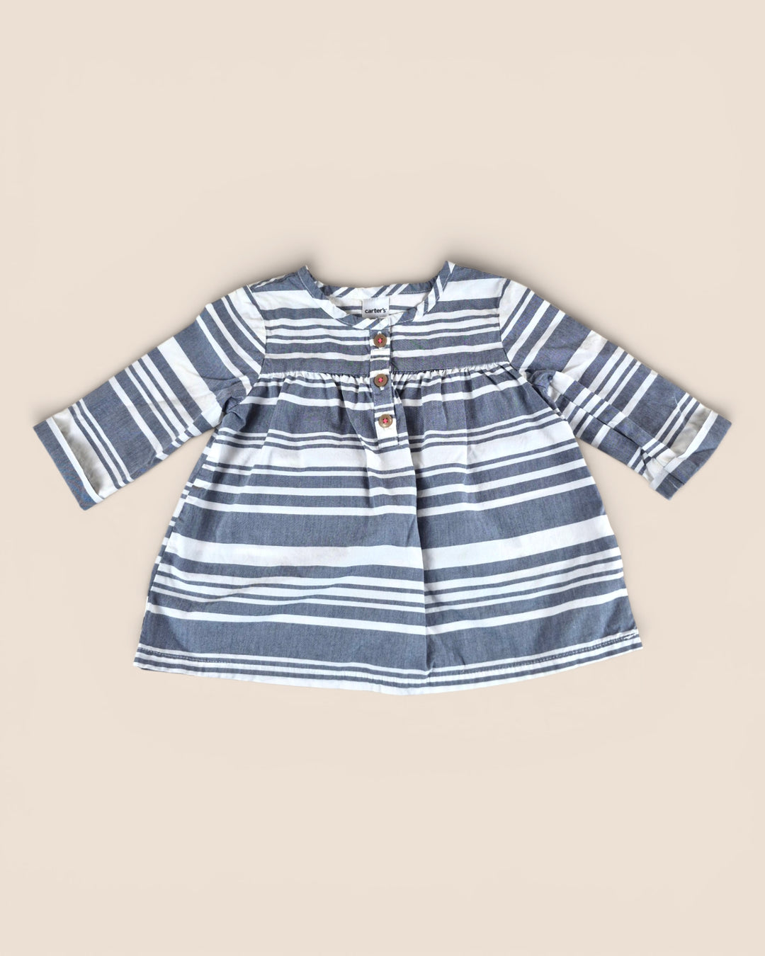 Pre-Loved Carter's Blue & White Striped Top Girls 12M | Betty’s Marketplace