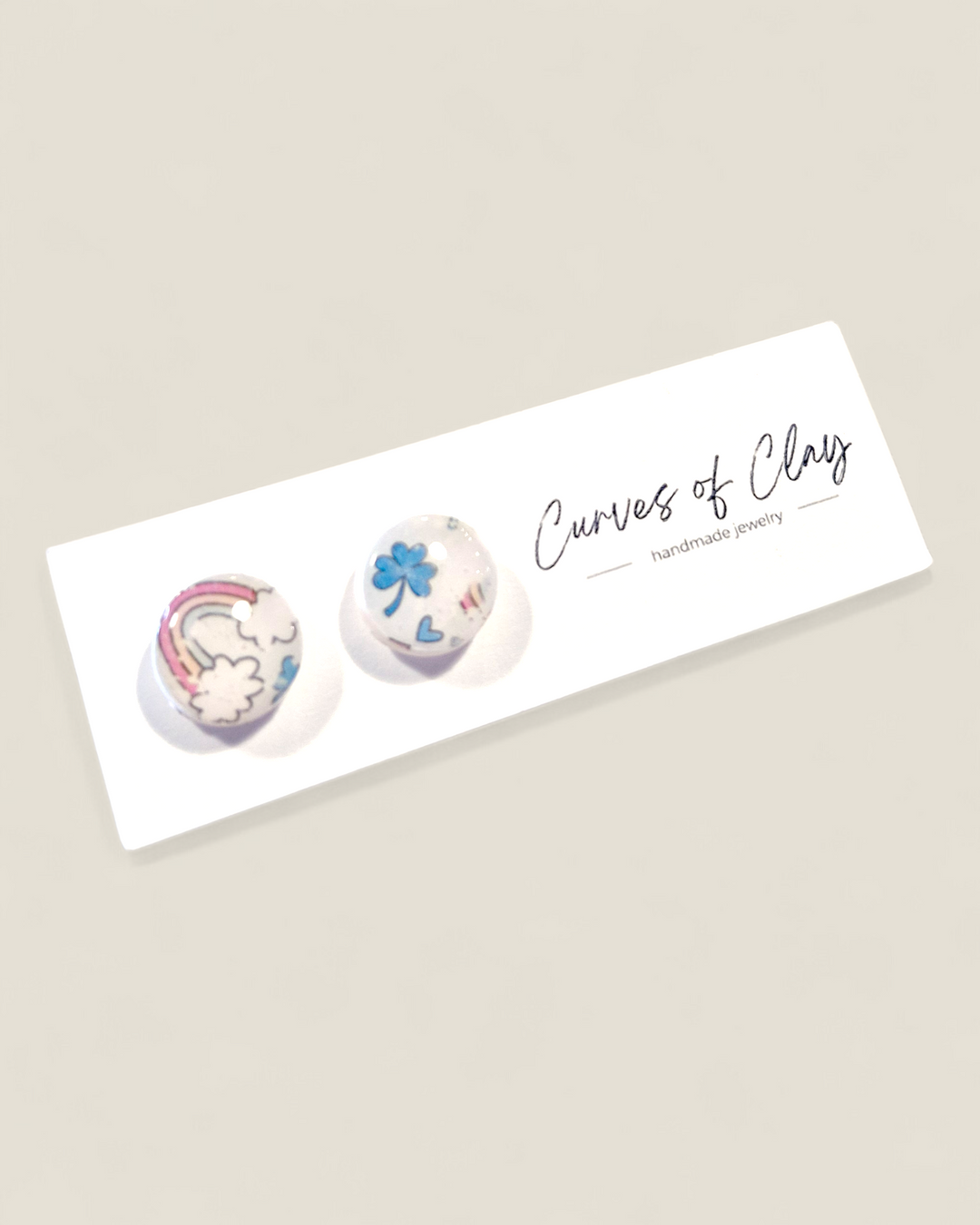 Curves of Clay, St. Patrick's Day Earrings