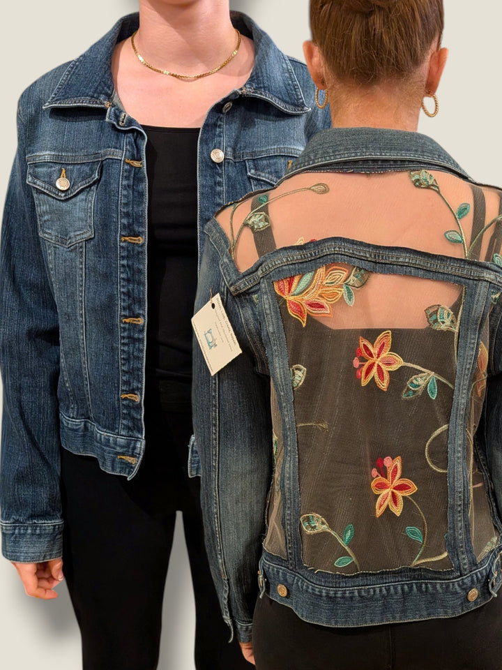 Stitch,  Loop, Create, Repeat, Repurposed Upcycled Denim Jackets