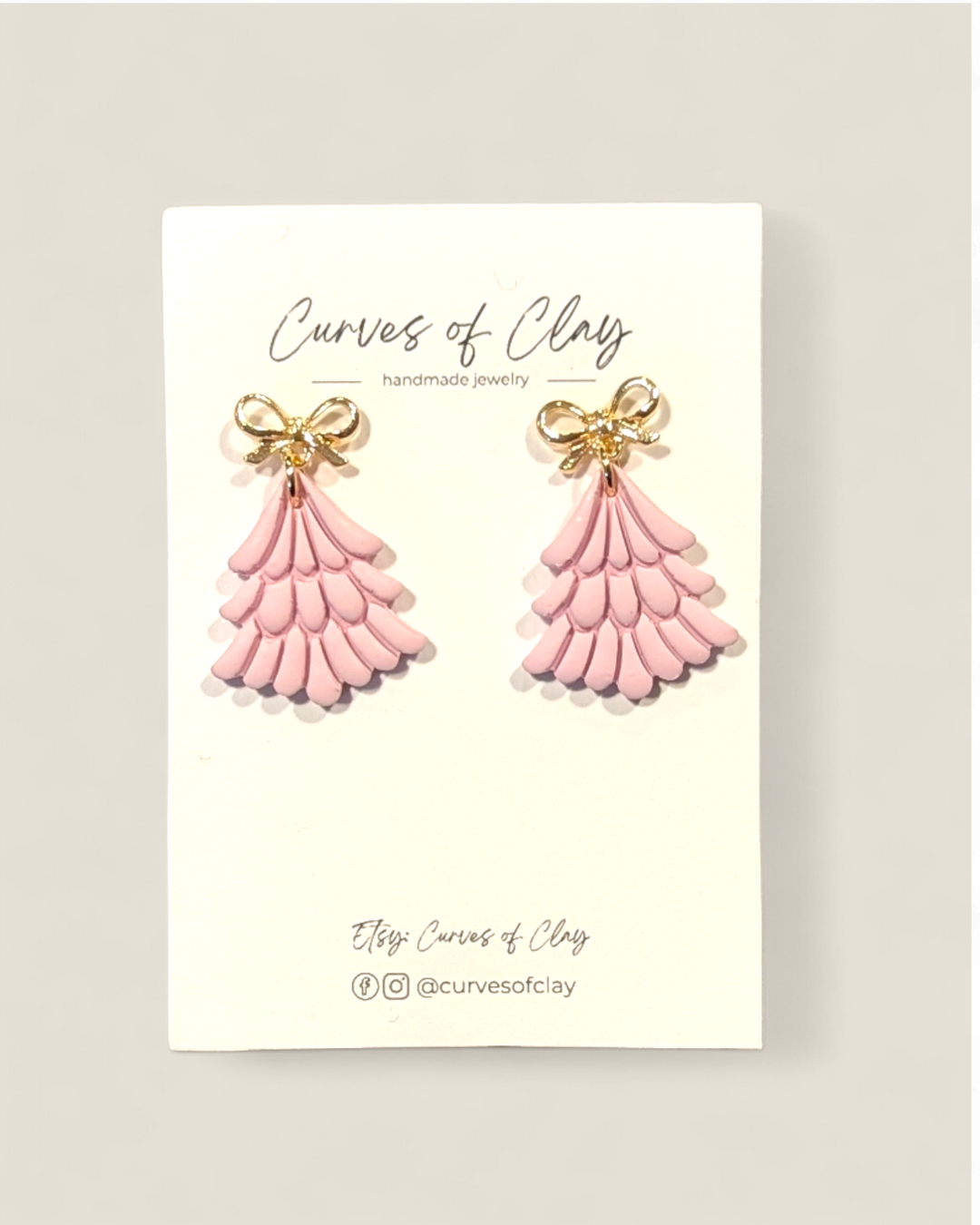 Curves of Clay, Holiday Dangle Earrings