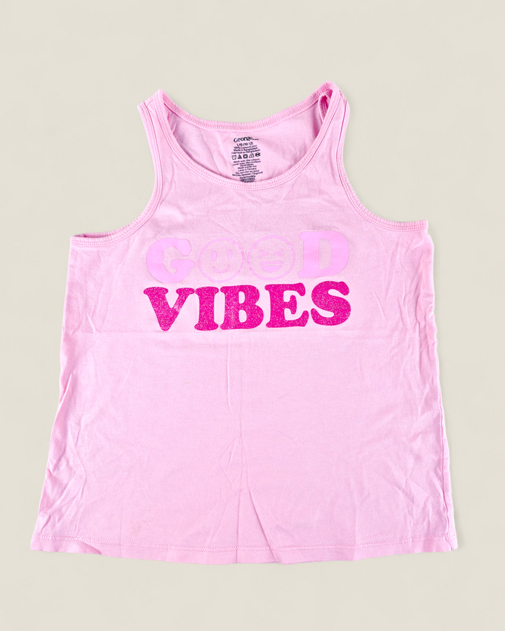 Pre-Loved George "Good Vibes" Pink Tank Top Girls 10-12Y | Betty’s Marketplace