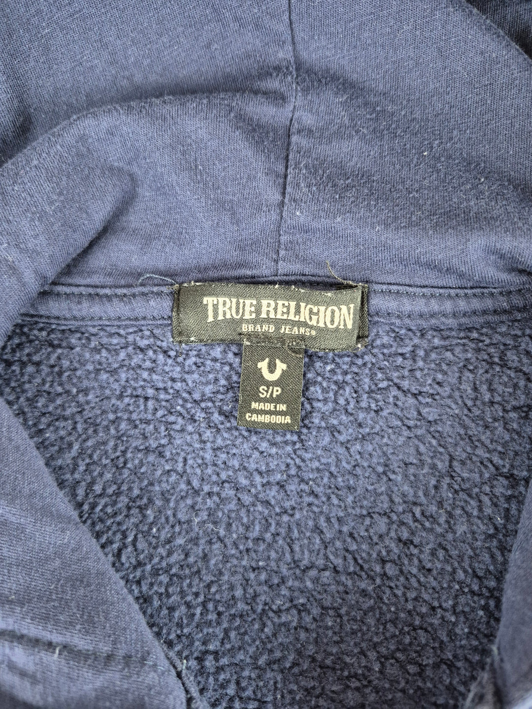 Pre-Loved True Religion Navy Zippered Hoodie Adult Small | Betty’s Marketplace