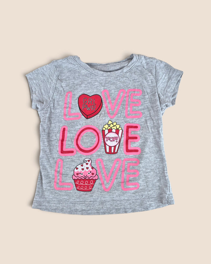 Pre-Loved Grey "Love" T Shirt Girls 2-3Y | Betty’s Marketplace
