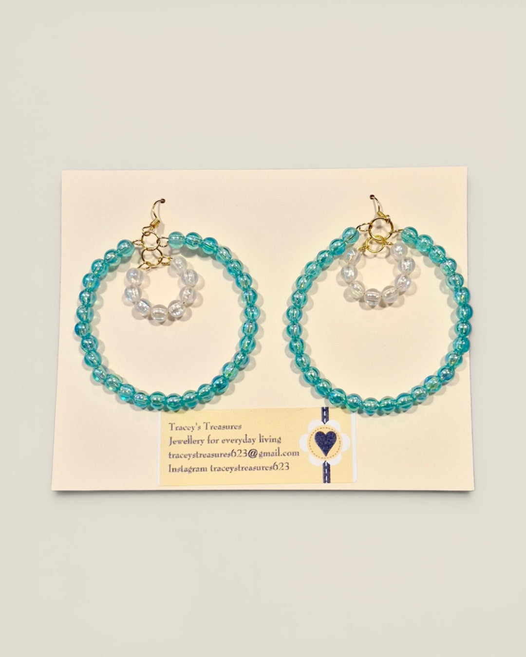 Tracey's Treasures, Beaded Hoop Earrings
