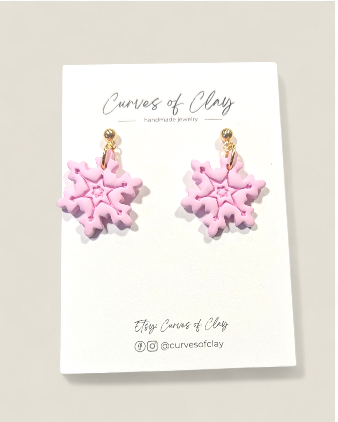 Curves of Clay, Holiday Dangle Earrings