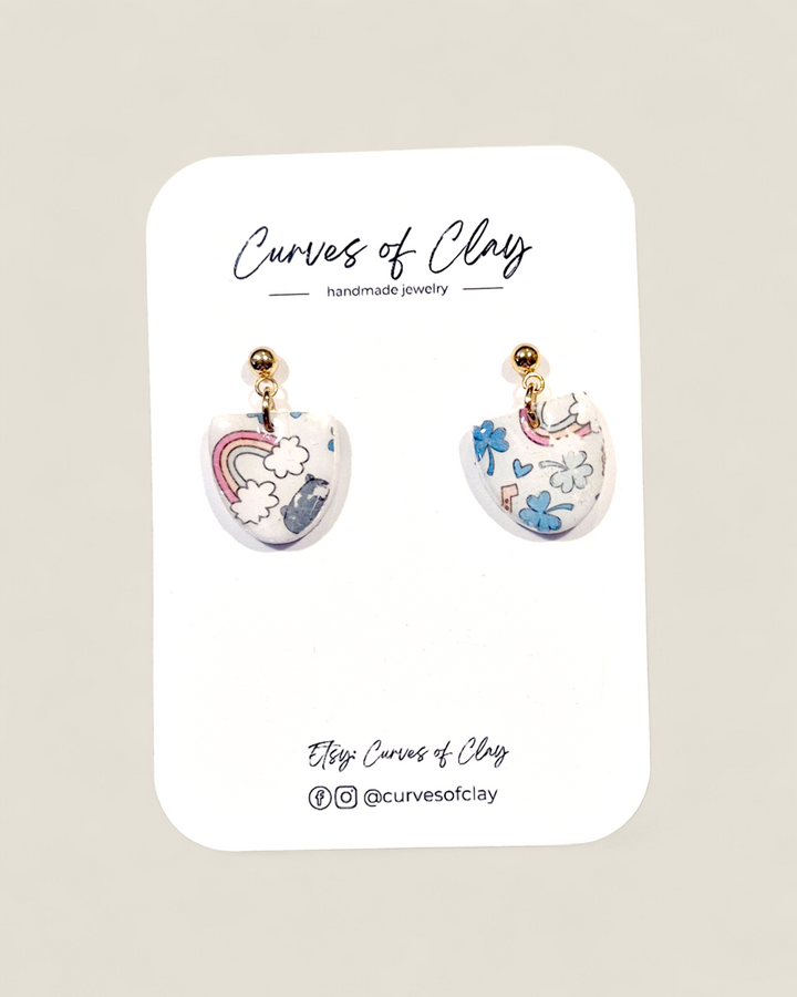 Curves of Clay, St. Patrick's Day Earrings