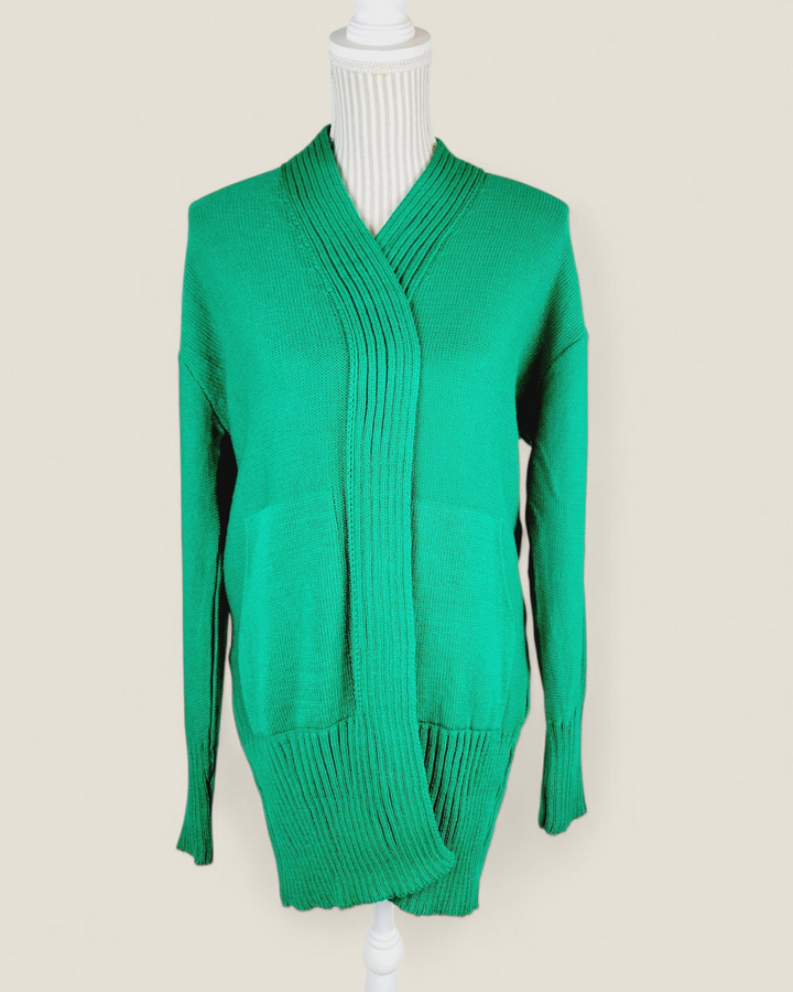 CCK STYLE GREEN CARDIGAN SWEATER LADIES XL PRE-LOVED