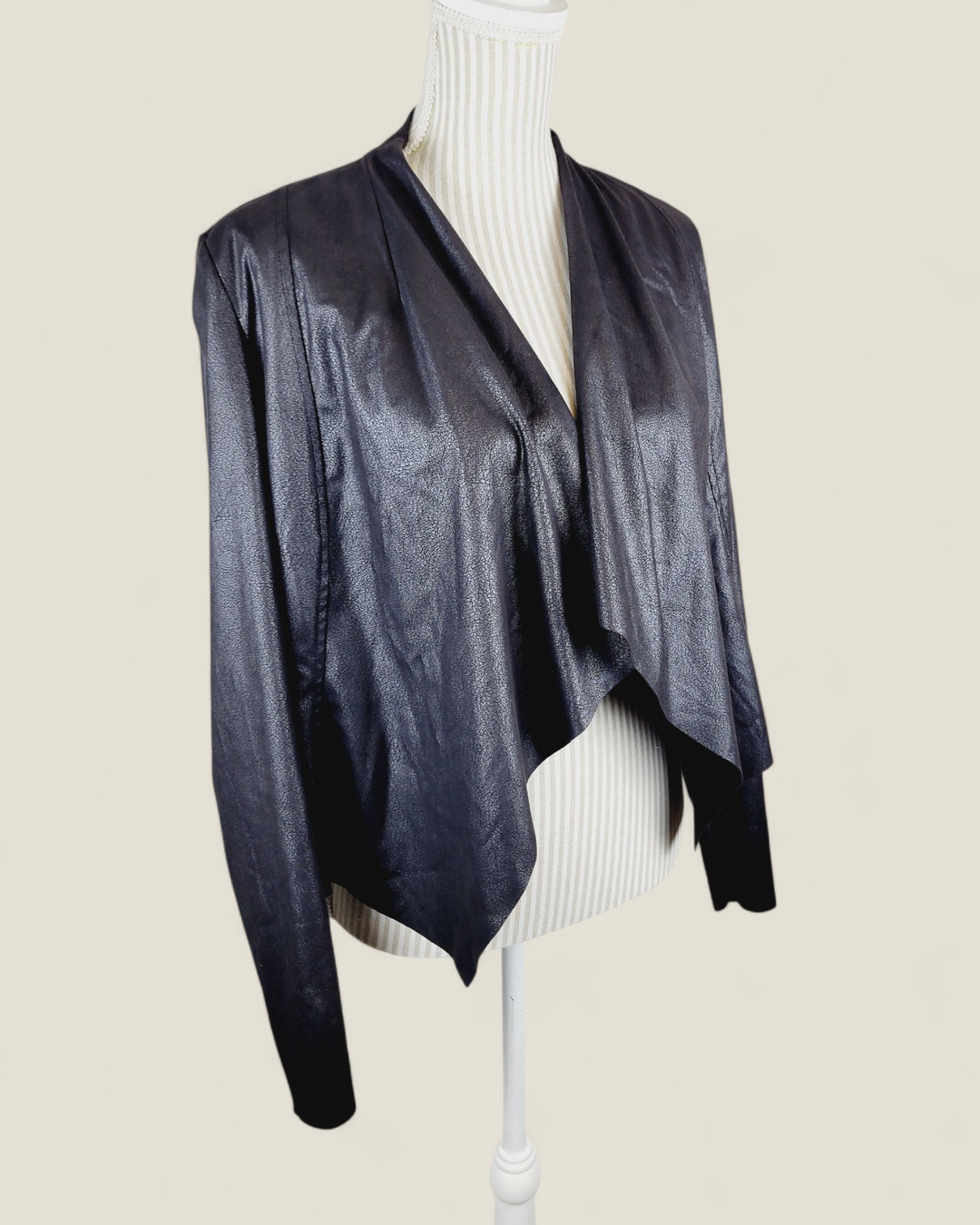 ARDENE FAUX SUEDE BLACK JACKET LADIES MEDIUM PRE-LOVED