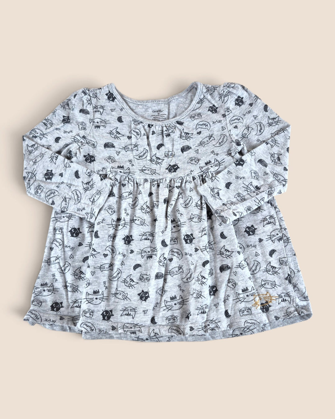 Pre-Loved George Grey Cat Dress Girls 3Y | Betty’s Marketplace