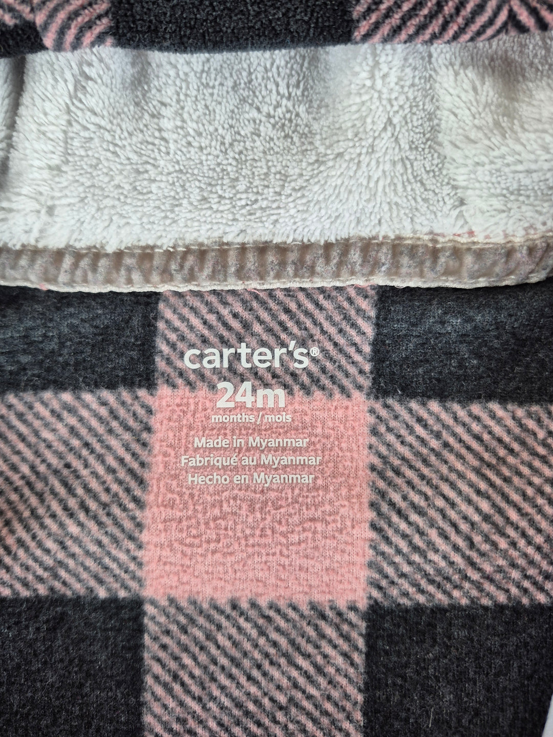 Pre-Loved Carter's Fleece Pink & Black Sleeper Girls 2Y | Betty’s Marketplace