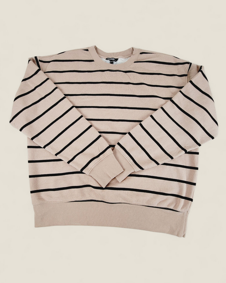 GEORGE TAN STRIPED CREWNECK SWEATER LADIES LARGE PRE-LOVED