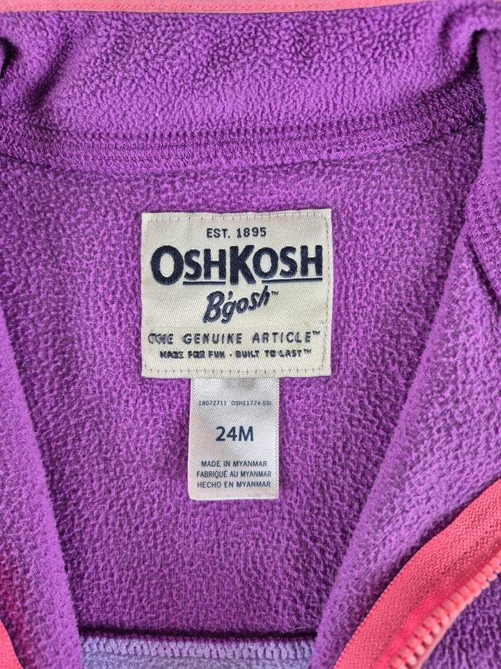 Pre-Loved Oshkosh Purple Fleece Zippered Sweater Girls 2Y | Betty’s Marketplace