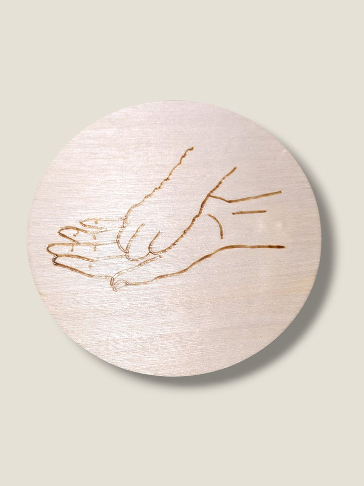 Marked In Wood, Wood Burnt Cork Backed Coasters