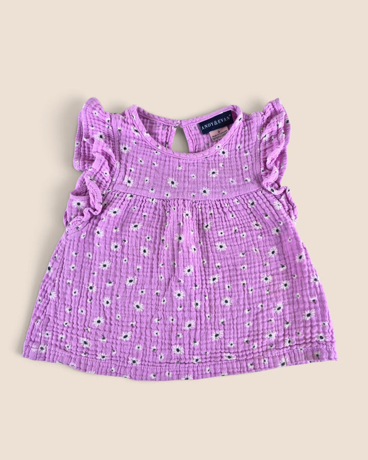 Pre-Loved Andy & Evan Purple Floral Top Girls 3Y | Betty’s Marketplace
