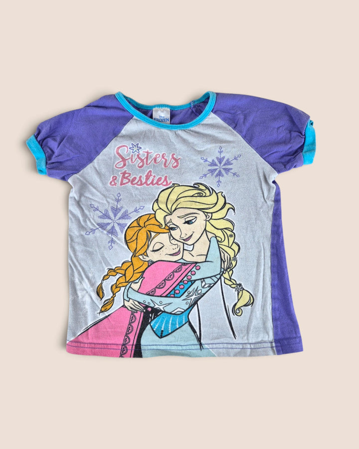 Pre-Loved Frozen Sleep Top "Sisters & Besties" Girls 4Y | Betty’s Marketplace