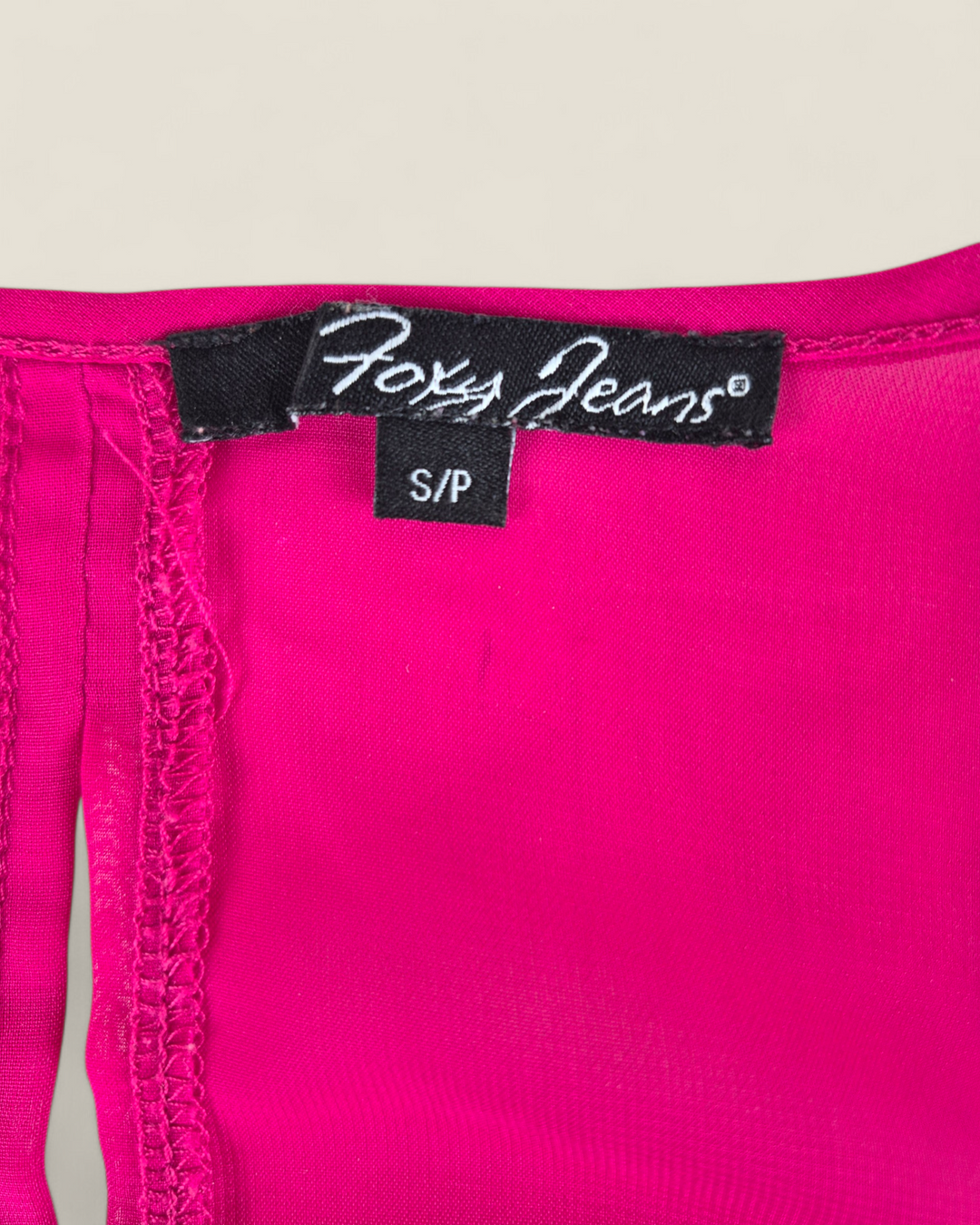 Pre-Loved Foxy Jeans Sheer Pink Top Ladies Small | Betty’s Marketplace