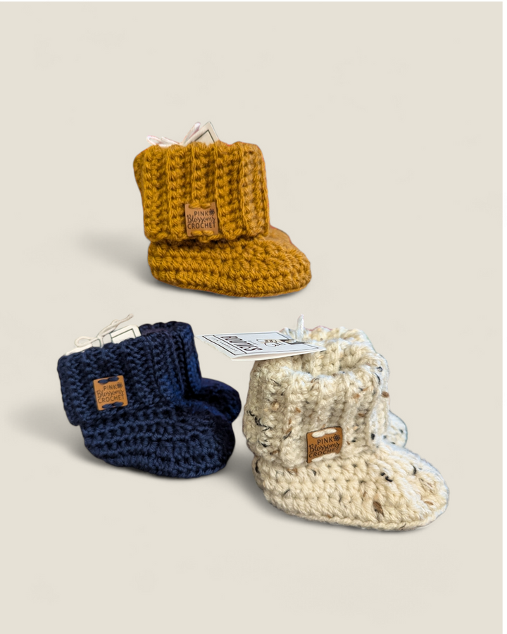 Pink Blossoms Crochet, Bowie Booties