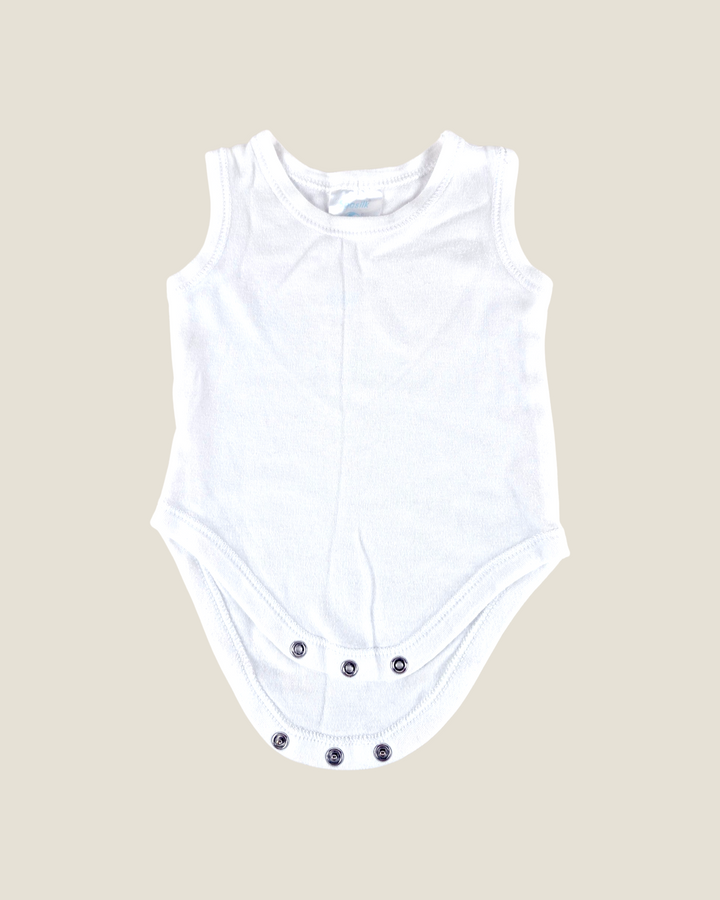 Pre-Loved Spasilk White Sleeveless Onesie 6M | Betty’s Marketplace