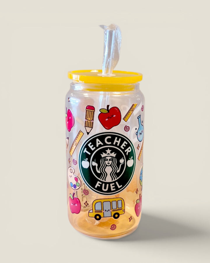Lindsay's Creations, Fog & Glitter Glass Tumbler with Lid
