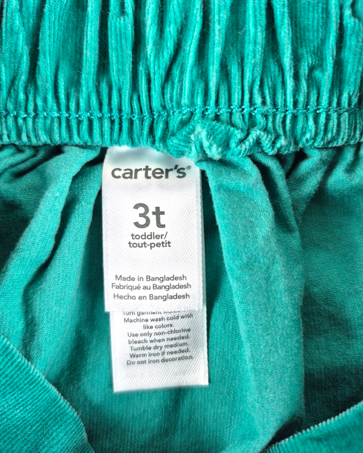 Pre-Loved Carter's Green Corduroy Skirt Girls 3Y | Betty’s Marketplace