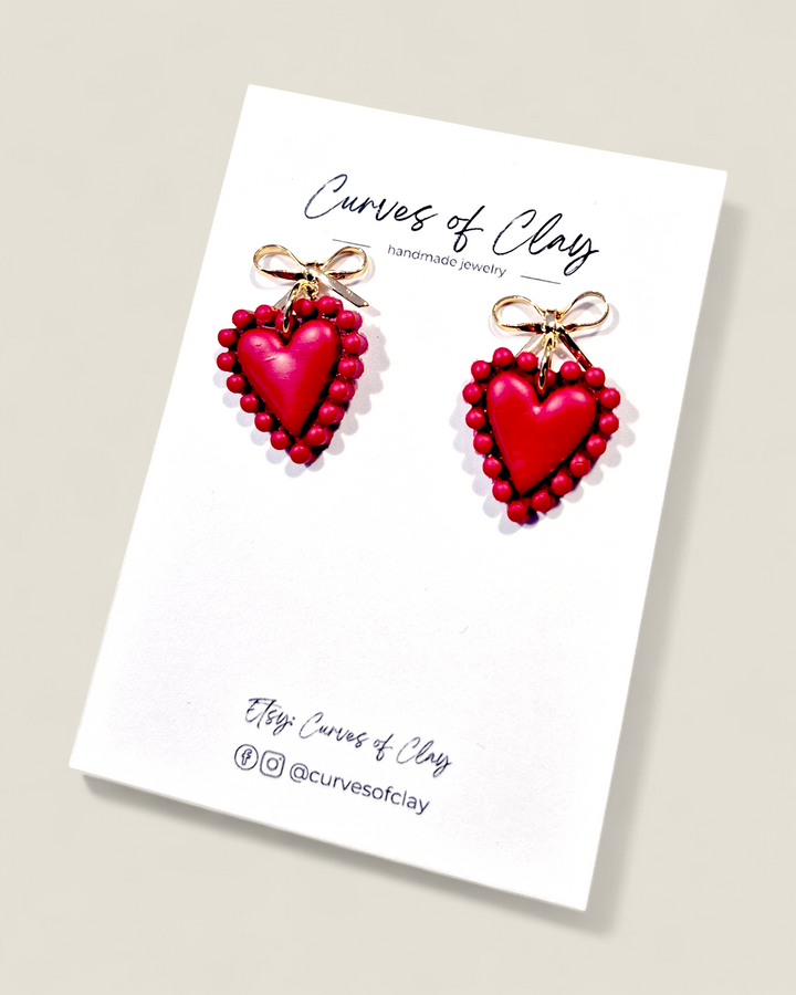 Curves of Clay, Valentine & Love Inspired Clay Dangle Earrings
