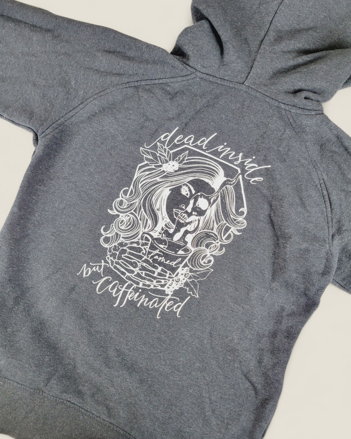 TAMED DEAD INSIDE HOODIE (BACK GRAPHIC) LADIES MEDIUM PRE-LOVED