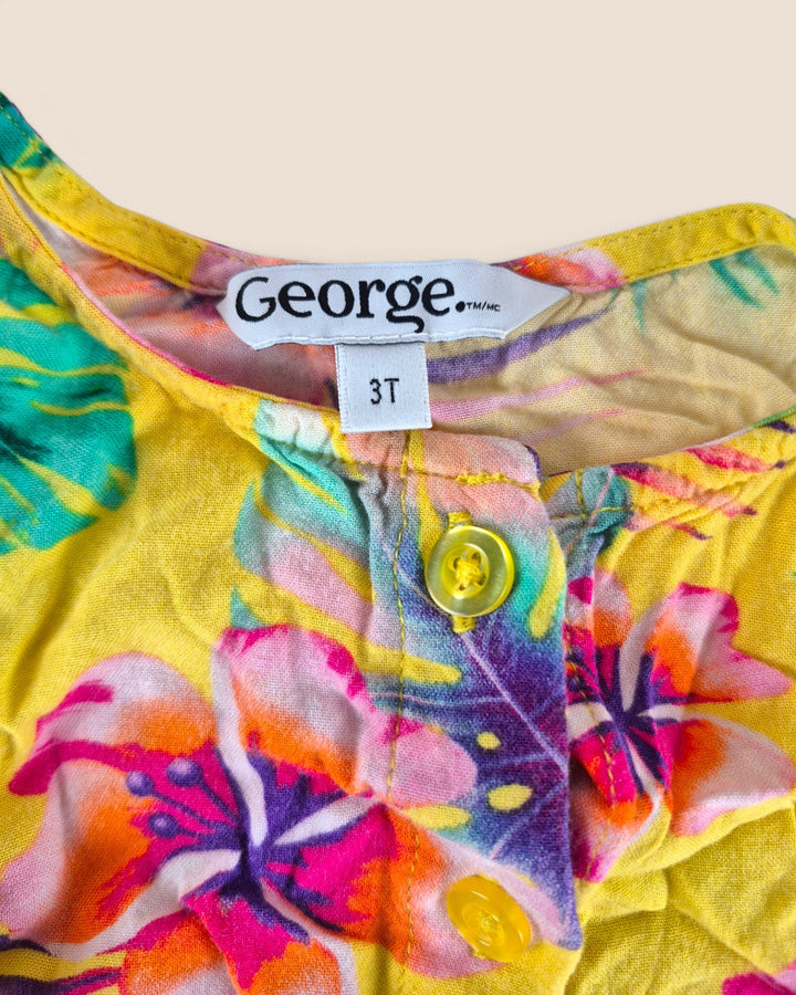 Pre-Loved George Yellow Floral Romper Girls 3Y | Betty’s Marketplace