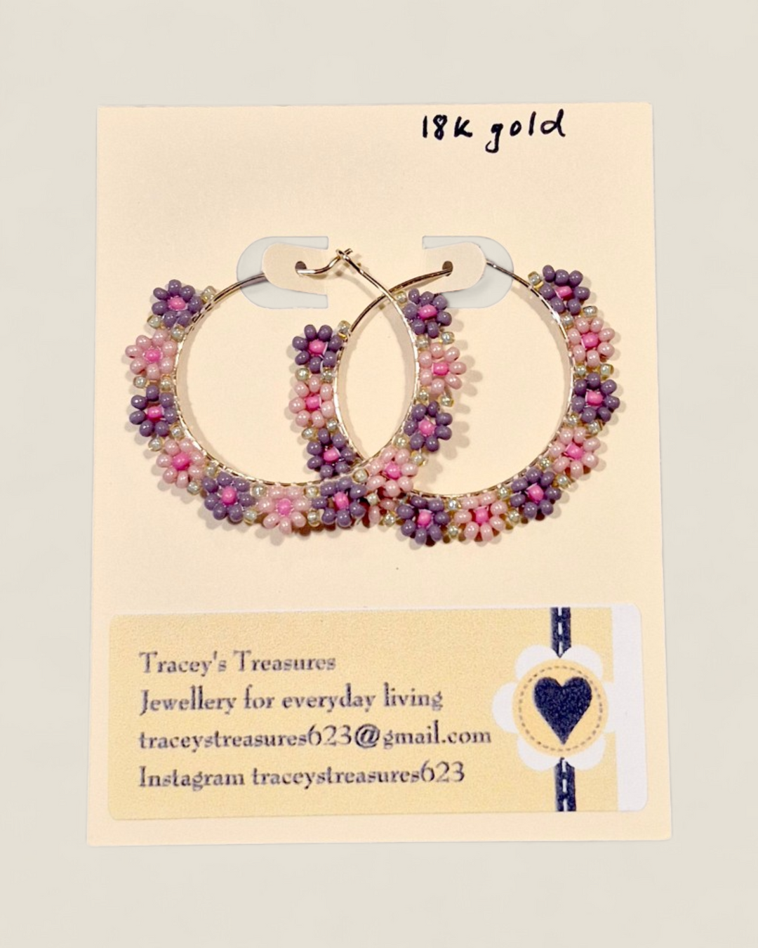 Tracey's Treasures, Beaded Hoop Earrings