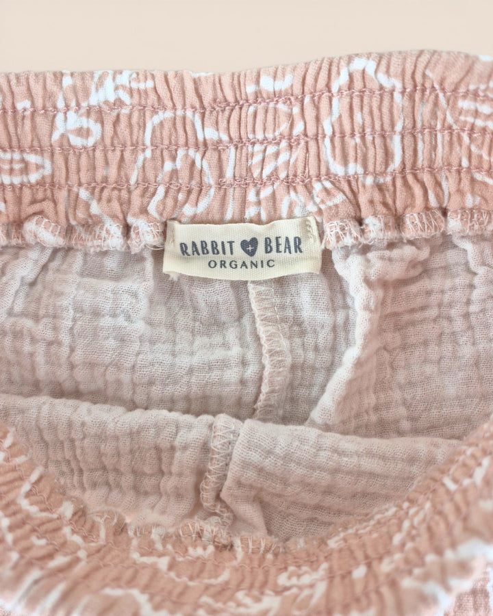Pre-Loved Rabbit + Bear Pink Muslin Pants Girls Approx 2-3Y | Betty’s Marketplace