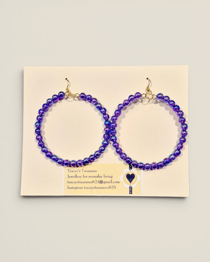 Tracey's Treasures, Beaded Hoop Earrings