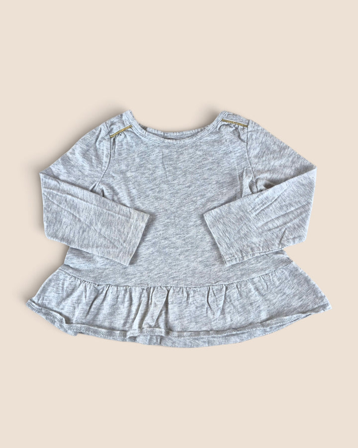 Pre-Loved Oshkosh Grey Long Sleeve Top Girls 2Y | Betty’s Marketplace